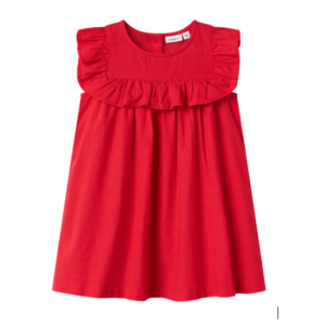 NMFFALINNEN CAPSL DRESS CHINESE RED