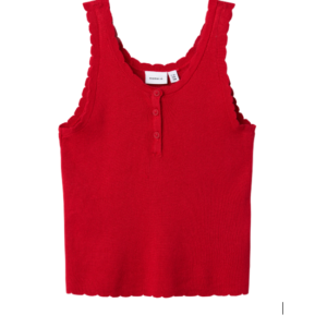 NKFFILISA KNIT STRAP TOP CHINESE RED
